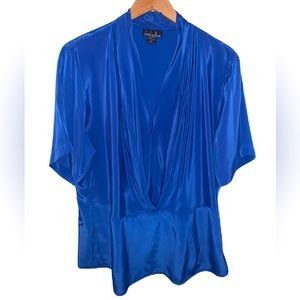 David Matthew Royal Blue Blouse Size 16